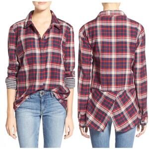 Splendid Hunter Plaid Button Up Shirt Long Sleeve Cotton Modest Western Small